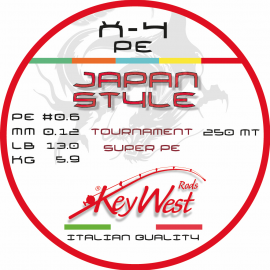 Key West Japan Style Tournament Super PE #0.6 250mt X-4 Multicolor 25mt